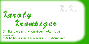 karoly krompiger business card